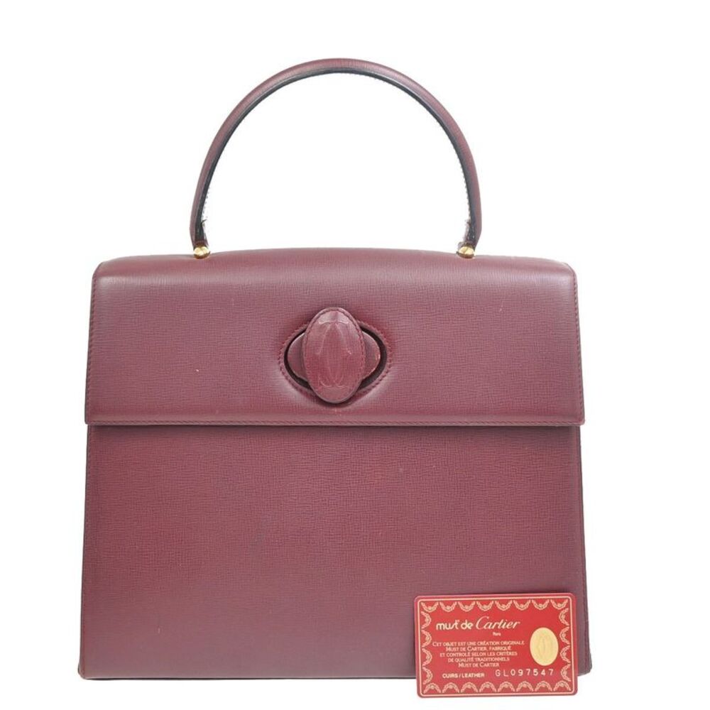 Cartier Must De Cartier Leather Burgundy Leather Handbag